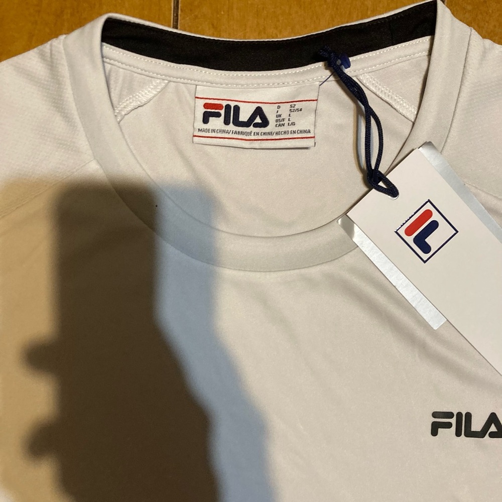 NWT FILA Men's Size Large KAAB Crew White Short Sleeve Shirt